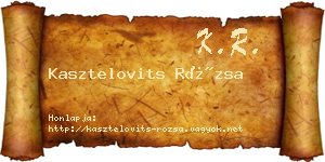Kasztelovits Rózsa névjegykártya